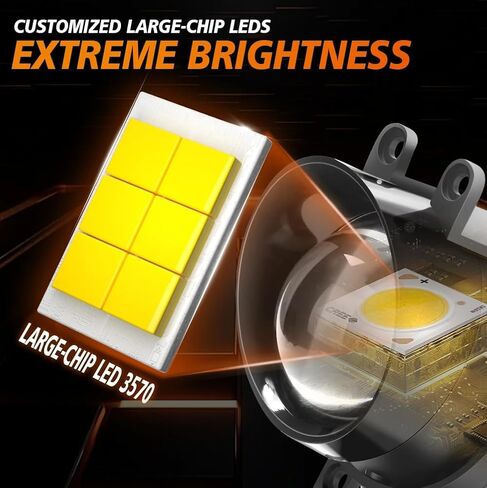 3 Inch Bi-LED Projector Fog Lights Kit For Toyota Camry 2007-2014, 20000LM Super Bright Fog Driving Lamps with 3 Colors (6000K/4500K/3000K), High/Low Beam Laser Lens, Easy to Install in Kuwait