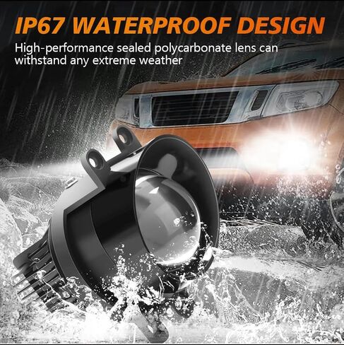 3 Inch Bi-LED Projector Fog Lights Kit For Toyota Camry 2007-2014, 20000LM Super Bright Fog Driving Lamps with 3 Colors (6000K/4500K/3000K), High/Low Beam Laser Lens, Easy to Install in Kuwait