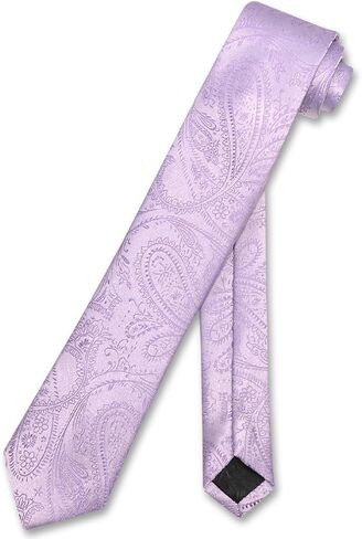 Vesuvio Napoli Narrow NeckTie Solid HOT PINK FUCHSIA Paisley 2.5" Skinny Men Tie in Kuwait
