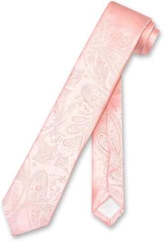 Vesuvio Napoli Narrow NeckTie Solid HOT PINK FUCHSIA Paisley 2.5" Skinny Men Tie in Kuwait