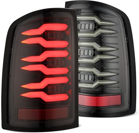 مصابيح خلفية AlphaRex متوافقة مع 07-14 GMC Sierra LUXX-Series LED Alpha-Black in Kuwait