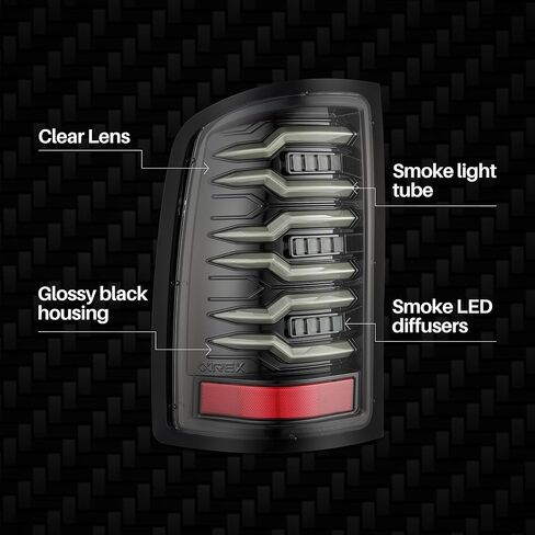 مصابيح خلفية AlphaRex متوافقة مع 07-14 GMC Sierra LUXX-Series LED Alpha-Black in Kuwait