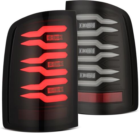 مصابيح خلفية AlphaRex متوافقة مع 07-14 GMC Sierra LUXX-Series LED Alpha-Black in Kuwait