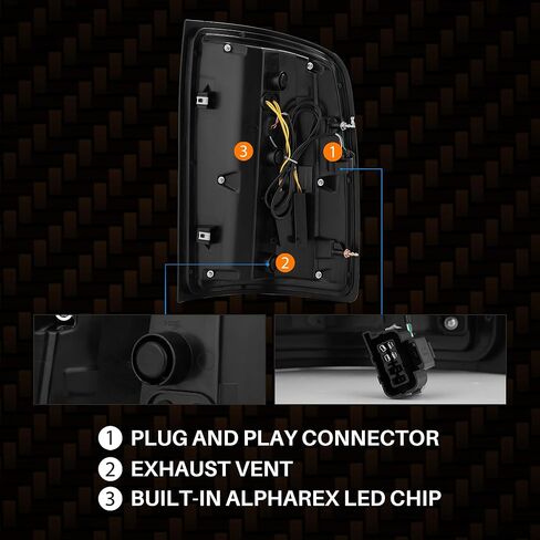 مصابيح خلفية AlphaRex متوافقة مع 07-14 GMC Sierra LUXX-Series LED Alpha-Black in Kuwait
