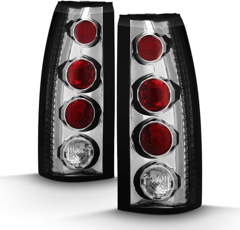 ACANII - For 1988-1998 Chevy Silverado GMC Sierra C10 Suburban Tahoe Chrome Tail Lights Brake Lamps Driver & Passenger in Saudi Arabia