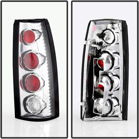 ACANII - For 1988-1998 Chevy Silverado GMC Sierra C10 Suburban Tahoe Chrome Tail Lights Brake Lamps Driver & Passenger in Saudi Arabia