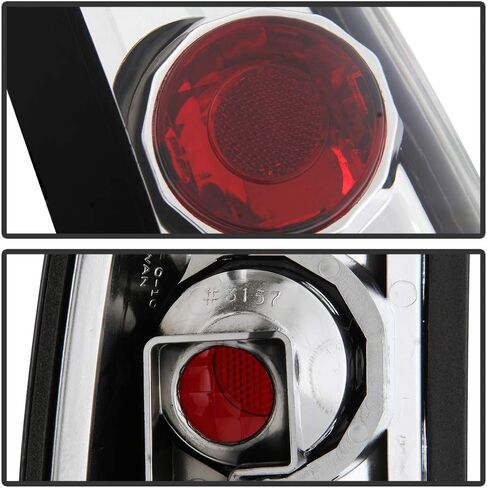 ACANII - For 1988-1998 Chevy Silverado GMC Sierra C10 Suburban Tahoe Chrome Tail Lights Brake Lamps Driver & Passenger in Saudi Arabia
