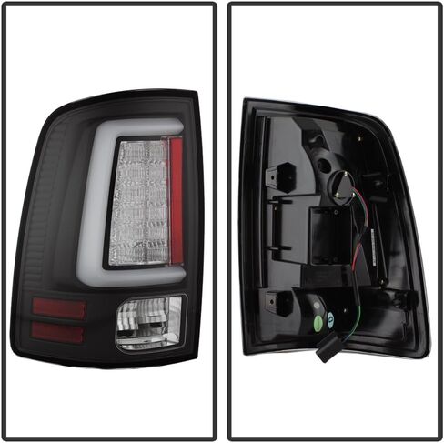 ACANII - For [Factory LED Tail Light Model] 2013-2018 Dodge Ram 1500 Black LED Tube Tail Lights Brake Lamps V2 Pair in Saudi Arabia
