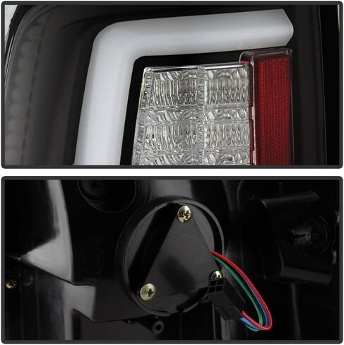 ACANII - For [Factory LED Tail Light Model] 2013-2018 Dodge Ram 1500 Black LED Tube Tail Lights Brake Lamps V2 Pair in Saudi Arabia