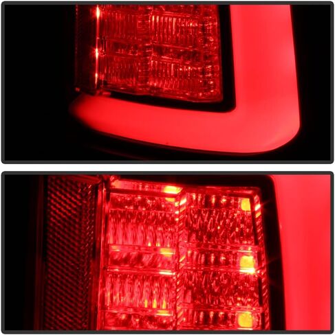 ACANII - For [Factory LED Tail Light Model] 2013-2018 Dodge Ram 1500 Black LED Tube Tail Lights Brake Lamps V2 Pair in Saudi Arabia