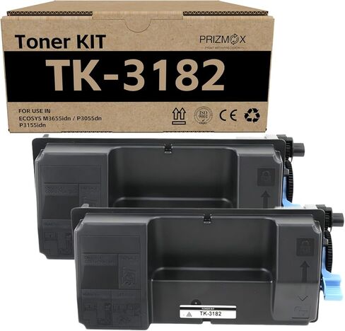 خرطوشة حبر سوداء TK3162 TK-3162 متوافقة مع Kyocera TK3162 1T02T90US0 لطابعة ECOSYS P3045dn P3050dn P3055dn P3060dn (12500 صفحة، عبوتان) in Kuwait