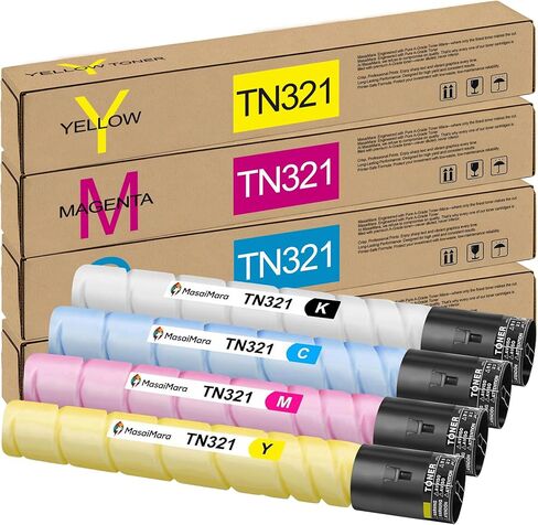 MasaiMara TN321 TN-321 TN321K TN321C TN321M TN321Y Toner Cartridges for Konica Minolta bizhub C224 C284 C364 C224e C284e C364e C7822 C7828 C7822e C7828e Printer (Black Cyan Magenta Yellow, 4-Pack) in Saudi Arabia