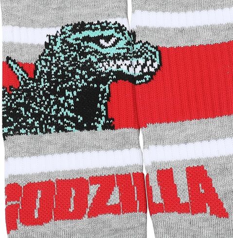 جوارب Bioworld Godzilla Monster & Name Text للرجال باللون الرمادي الرياضي in Saudi Arabia