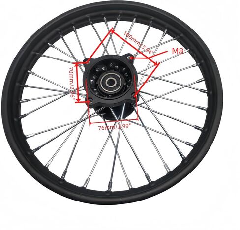 17" Front Wheel Rim for 150cc 200cc Dirt Bike tao TTR SSR CRF Apollo 15mm Axle in Kuwait