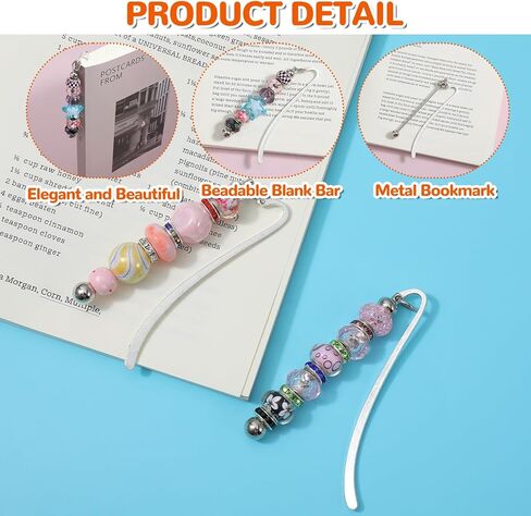 20 قطعة من الإشارات المرجعية القابلة للخرز، DIY شريط معدني فارغ، إشارة مرجعية للخرز، حرفة مطرزة حديثة، قلادة مجوهرات ساحرة، هدية خرز، شريط إشارة مرجعية بالجملة للطلاب، اللوازم المكتبية، حرفة المجوهرات، قلادة ساحرة in Saudi Arabia