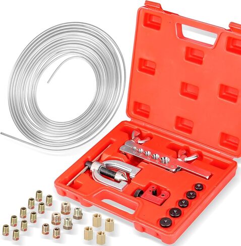 3/16" Complete Brake Line Kit, 25FT Stainless Steel Tubing, Flaring Tool & Fittings for Use in Hydraulic Brake Systems, Fuel Lines, and Transmission Systems in Kuwait