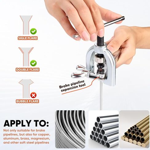 3/16" Complete Brake Line Kit, 25FT Stainless Steel Tubing, Flaring Tool & Fittings for Use in Hydraulic Brake Systems, Fuel Lines, and Transmission Systems in Kuwait