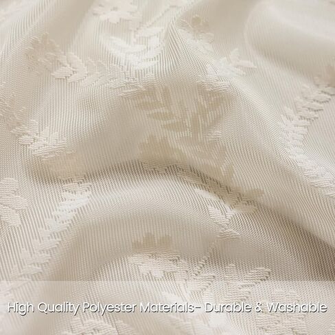 Light Beige Antique Lace Curtains 80 Inch - French Country Sheer Drapes, Floral Pattern Light Filtering, Semi Sheer Privacy (Set of 2, W52 xL80) in Kuwait