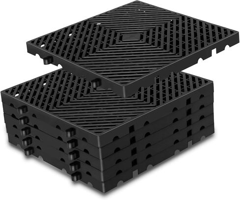 Plastic Pallet, Waterproof Storage Grid Pad Lightweight Plastic Pallets for Basement Storage Nestable Pallet for Indoor and Outdoor Floor Cargo Storage (4pcs-11.8 * 19.7 * 3.9in) in Saudi Arabia