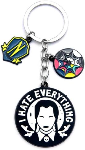 سلسلة مفاتيح لـ Addams Cosplay - سلسلة مفاتيح مطلية بالمينا إكسسوارات المجوهرات - هدايا حفلات الهالوين (أ) in Kuwait