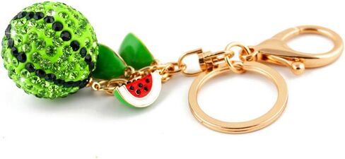JewelBeauty Shiny Crystal Watermelon Pendant Car Key Chain Key Jewelry Keyring Fashion Trinket Souvenir Key Holder Key Finder Bag Decorations in Saudi Arabia