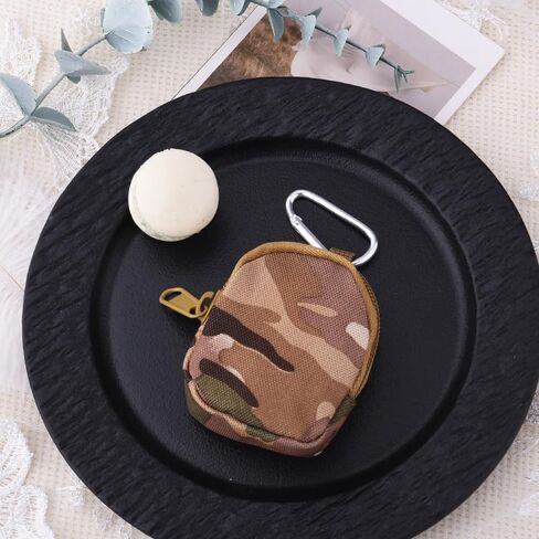 Tiny Tactical Bag Pendant Keychain Small Backpack Charm Keyring Zipper Treat Bag for Dog Walking Training Key Holder Outdoor Portable Key Organizer Dog Treat Pouch in Kuwait