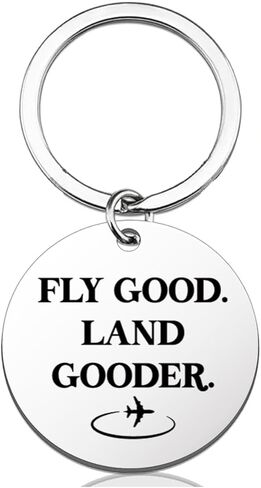 Fly Good Keychain Pilot Gifts for Men, Funny Land Gooder Keyring Gifts for Pilots Flight Attendants Christmas Birthday in Kuwait
