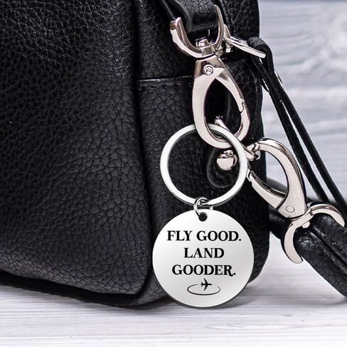 Fly Good Keychain Pilot Gifts for Men, Funny Land Gooder Keyring Gifts for Pilots Flight Attendants Christmas Birthday in Kuwait