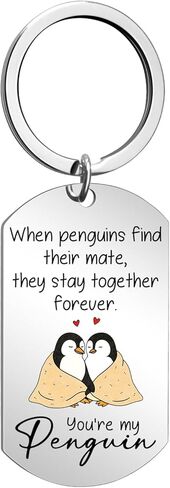 لطيف عيد الحب سلسلة المفاتيح للزوجين طيور البطريق تحت عنوان الذكرى السنوية عيد ميلاد عيد الميلاد هدايا رومانسية لصديقها صديقة زوج زوجة طيور البطريق عاشق هدية in Kuwait