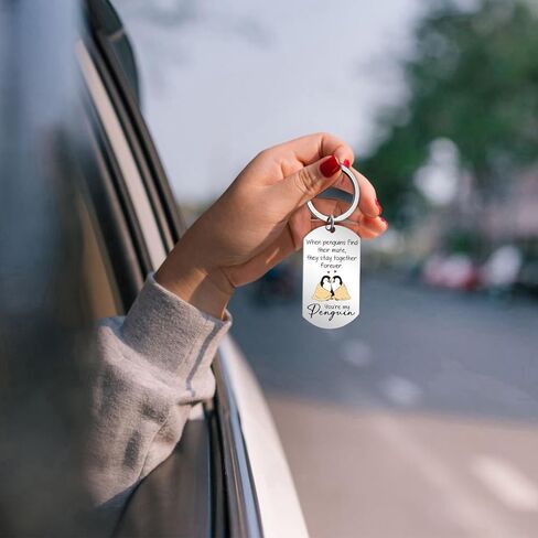 لطيف عيد الحب سلسلة المفاتيح للزوجين طيور البطريق تحت عنوان الذكرى السنوية عيد ميلاد عيد الميلاد هدايا رومانسية لصديقها صديقة زوج زوجة طيور البطريق عاشق هدية in Kuwait