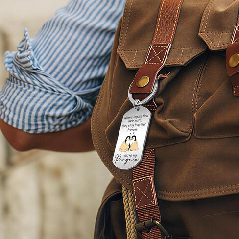 لطيف عيد الحب سلسلة المفاتيح للزوجين طيور البطريق تحت عنوان الذكرى السنوية عيد ميلاد عيد الميلاد هدايا رومانسية لصديقها صديقة زوج زوجة طيور البطريق عاشق هدية in Kuwait