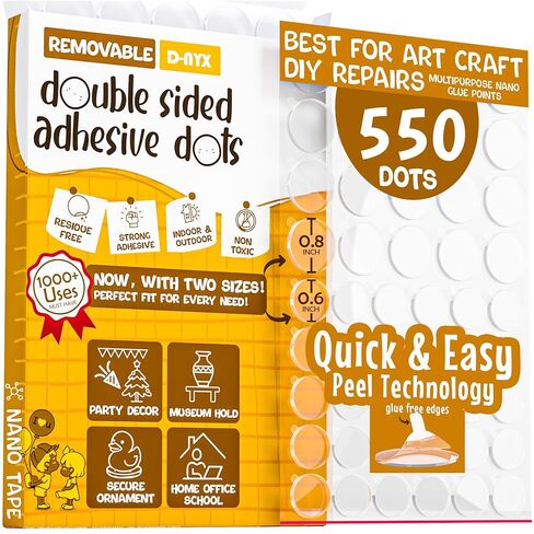 شريط مزدوج من جانب مزدوج ملصقات نقاط لزجة قابلة للإزالة لا يوجد تتبع صافٍ لزجة لزجة ملصقات صغيرة مقاومة للماء لزخارف المهرجانات. in Kuwait