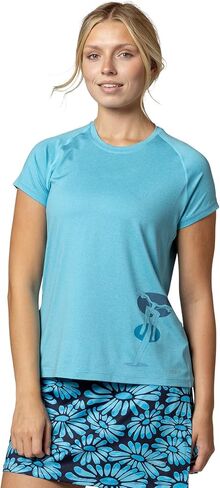 تي شيرت Terry Tech Tee Flow Bike - قميص نسائي كاجوال بعامل حماية من الأشعة فوق البنفسجية 50+ ورقبة دائرية وأكمام قصيرة، مقاس مريح in Kuwait