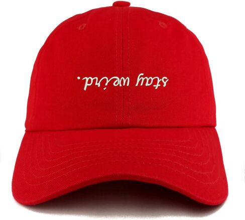 Trendy Apparel Shop Stay Weird Embroidered Low Profile Soft Cotton Dad Hat Cap in Saudi Arabia