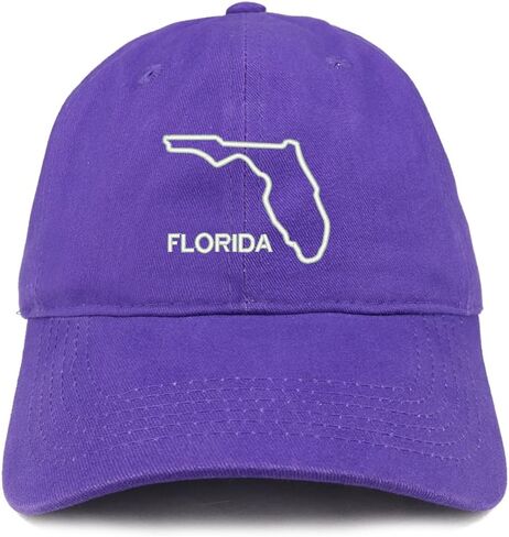 Trendy Apparel Shop Florida Text State Outline State Embroidered Cotton Dad Hat in Saudi Arabia