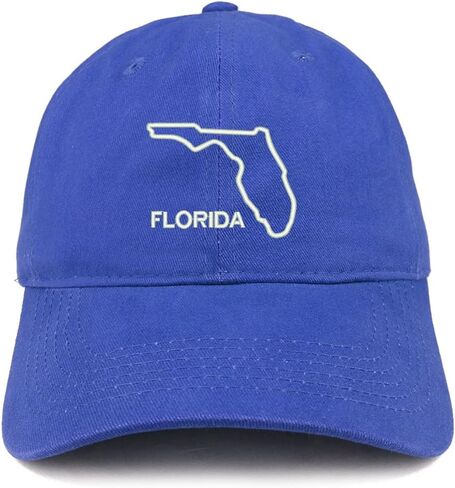 Trendy Apparel Shop Florida Text State Outline State Embroidered Cotton Dad Hat in Saudi Arabia