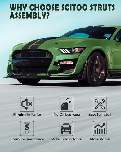 SCITOO Rear Shock Absorber Assembly Fit for 2011 2013 for Toyota Corolla, Complete Shock and Strut Assembly Kit Fit for 172599L 172599R 2PCS in Kuwait