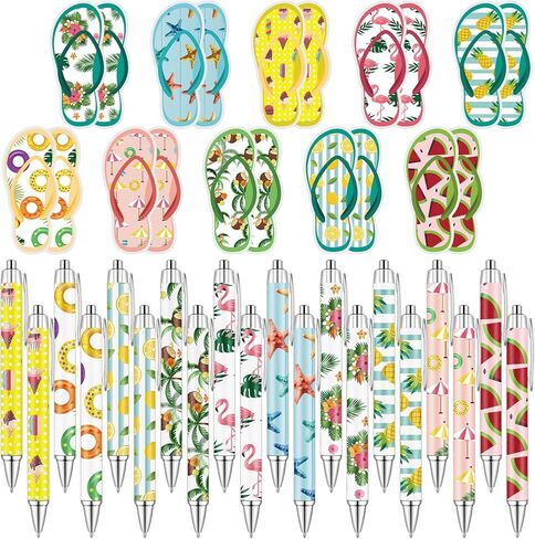 40 قطعة من أقلام هاواي للحفلات الصيفية مع ملاحظات لاصقة فليب فلوب، أقلام ذات طابع صيفي، وسادات ملاحظات ممتعة، هدايا لحفلات لوا، ديكور هاواي للمكتب، المنزل، الشاطئ، هدية عيد الميلاد in Kuwait