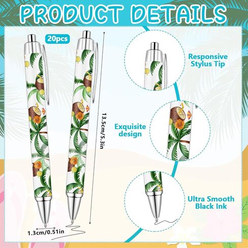 40 قطعة من أقلام هاواي للحفلات الصيفية مع ملاحظات لاصقة فليب فلوب، أقلام ذات طابع صيفي، وسادات ملاحظات ممتعة، هدايا لحفلات لوا، ديكور هاواي للمكتب، المنزل، الشاطئ، هدية عيد الميلاد in Kuwait