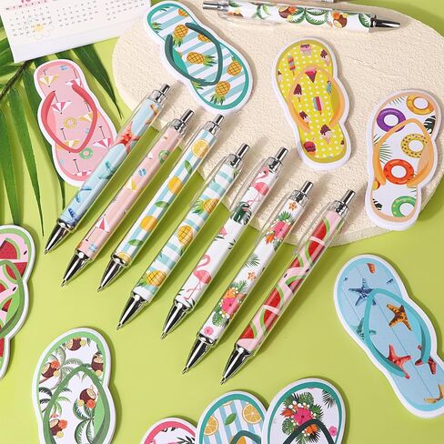 40 قطعة من أقلام هاواي للحفلات الصيفية مع ملاحظات لاصقة فليب فلوب، أقلام ذات طابع صيفي، وسادات ملاحظات ممتعة، هدايا لحفلات لوا، ديكور هاواي للمكتب، المنزل، الشاطئ، هدية عيد الميلاد in Kuwait