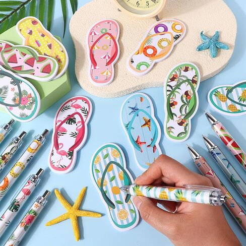 40 قطعة من أقلام هاواي للحفلات الصيفية مع ملاحظات لاصقة فليب فلوب، أقلام ذات طابع صيفي، وسادات ملاحظات ممتعة، هدايا لحفلات لوا، ديكور هاواي للمكتب، المنزل، الشاطئ، هدية عيد الميلاد in Kuwait