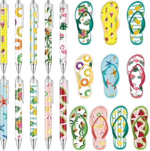 40 قطعة من أقلام هاواي للحفلات الصيفية مع ملاحظات لاصقة فليب فلوب، أقلام ذات طابع صيفي، وسادات ملاحظات ممتعة، هدايا لحفلات لوا، ديكور هاواي للمكتب، المنزل، الشاطئ، هدية عيد الميلاد in Kuwait