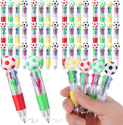 48Pcs Soccer Party Favors Pen 4 in 1 Multicolor Soccer Ballpoint Pens 0.5mm Mini Cute Pens for Soccers Sport Lover Party Favor Stuffers in Kuwait