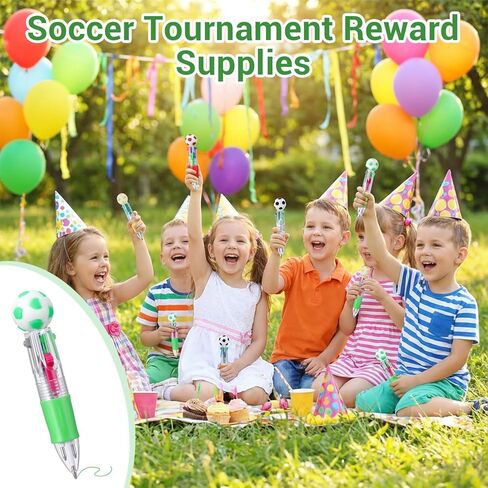 48Pcs Soccer Party Favors Pen 4 in 1 Multicolor Soccer Ballpoint Pens 0.5mm Mini Cute Pens for Soccers Sport Lover Party Favor Stuffers in Kuwait
