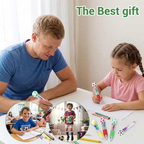 48Pcs Soccer Party Favors Pen 4 in 1 Multicolor Soccer Ballpoint Pens 0.5mm Mini Cute Pens for Soccers Sport Lover Party Favor Stuffers in Kuwait