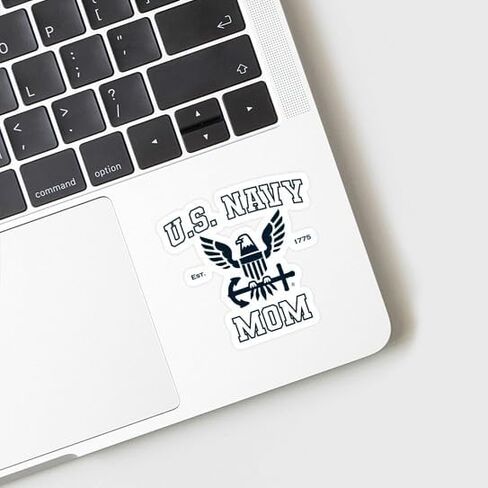 CafePress U.S. Navy Mom Blue and White Small Die Cut Sticker, 3"x4" Glossy Finish in Kuwait