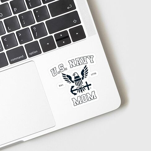 CafePress U.S. Navy Mom Blue and White Small Die Cut Sticker, 3"x4" Glossy Finish in Kuwait