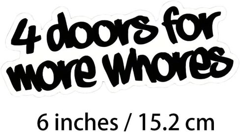 2 قطعة 4 أبواب لمزيد من العاهرات ملصق مصد السيارة المضحك، ملصق من الفينيل مقاس 6 بوصات، مقاوم للماء، مقطوع بالقالب للسيارات والنوافذ وأجهزة الكمبيوتر المحمولة in Kuwait