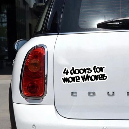 2 قطعة 4 أبواب لمزيد من العاهرات ملصق مصد السيارة المضحك، ملصق من الفينيل مقاس 6 بوصات، مقاوم للماء، مقطوع بالقالب للسيارات والنوافذ وأجهزة الكمبيوتر المحمولة in Kuwait