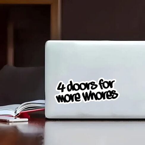 2 قطعة 4 أبواب لمزيد من العاهرات ملصق مصد السيارة المضحك، ملصق من الفينيل مقاس 6 بوصات، مقاوم للماء، مقطوع بالقالب للسيارات والنوافذ وأجهزة الكمبيوتر المحمولة in Kuwait